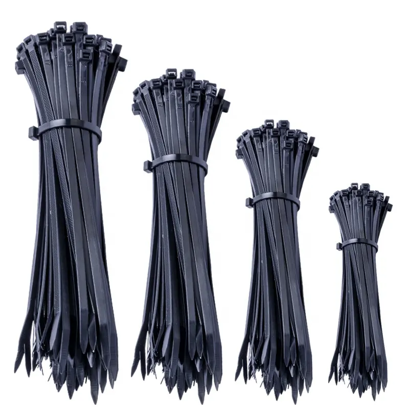 Fscat negro autoblocante cable amarre plástico 66 nylon zip lazos Supermercado 4,8mm bridas