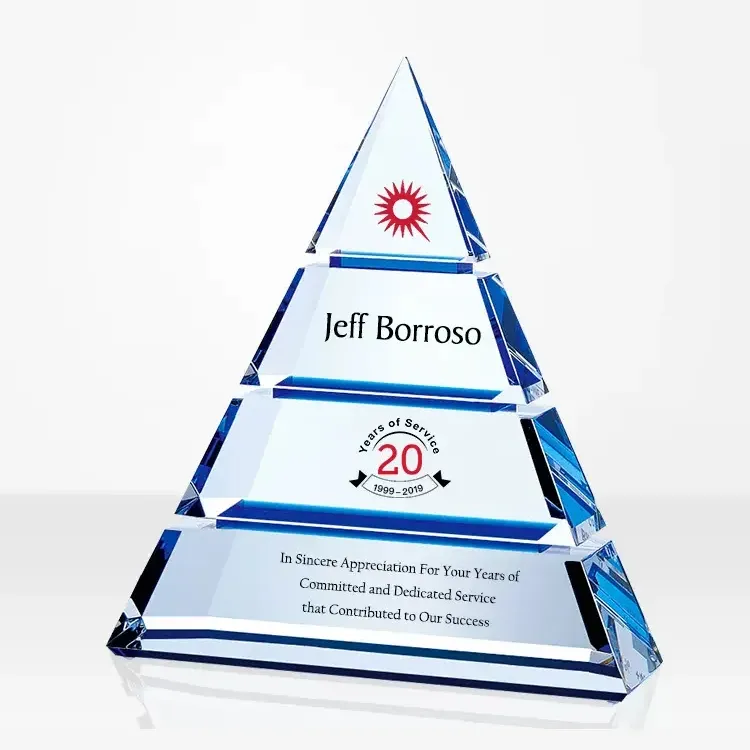 High-Grade Crystal Pyramid Creative Trophy Custom-Made Year-End Awards Company Annual Meeting Medal Commemorative Gift