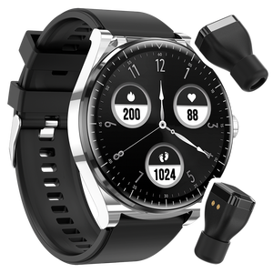 2 in 1 Smart Watch with Bluetooth Earbuds Earphones Led Display Phone 2-in-1 1.32 Inch Round Fitness Smartwatch for IOS <strong>Android</strong> - Product Image 1
