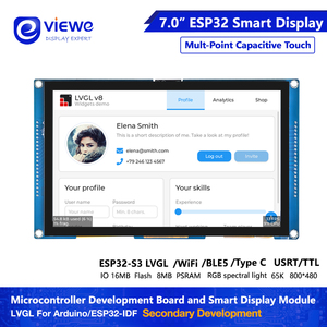 Экран Esp32 S3 7 дюймов Tft ЖК-дисплей, плата для разработки, 800x480 экран, двухъядерный процессор, 16 м, вспышка, Wi-Fi, BT5 для GUI LVGL HMI - Product Image 3