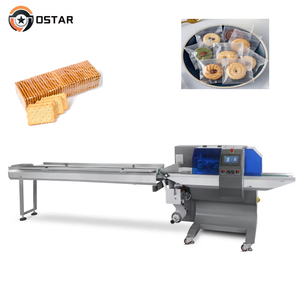 Foshan fabbrica automatico orizzontale in acciaio inox cuscino macchina per l'imballaggio biscotti plastica sigillatura, servocomando - Product Image 1