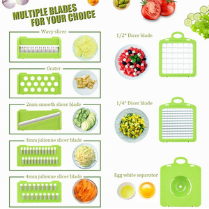 12 in 1 sebze kesicisi Mandoline dilimleme kesici Chopper ve rende - Product Image 5