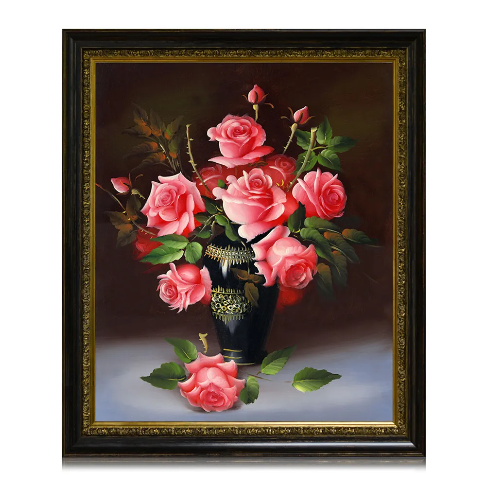 Impresión artística de pared, diseño de Interior sin estiramiento, rosa roja romántica realista, pintura de pared