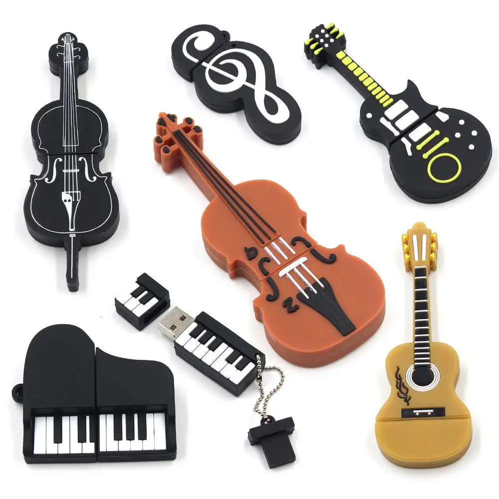 Studio musicale bei regali supporto personalizzazione strumenti musicali stile pianoforte violino chitarra forma unica chiavetta USB in PVC