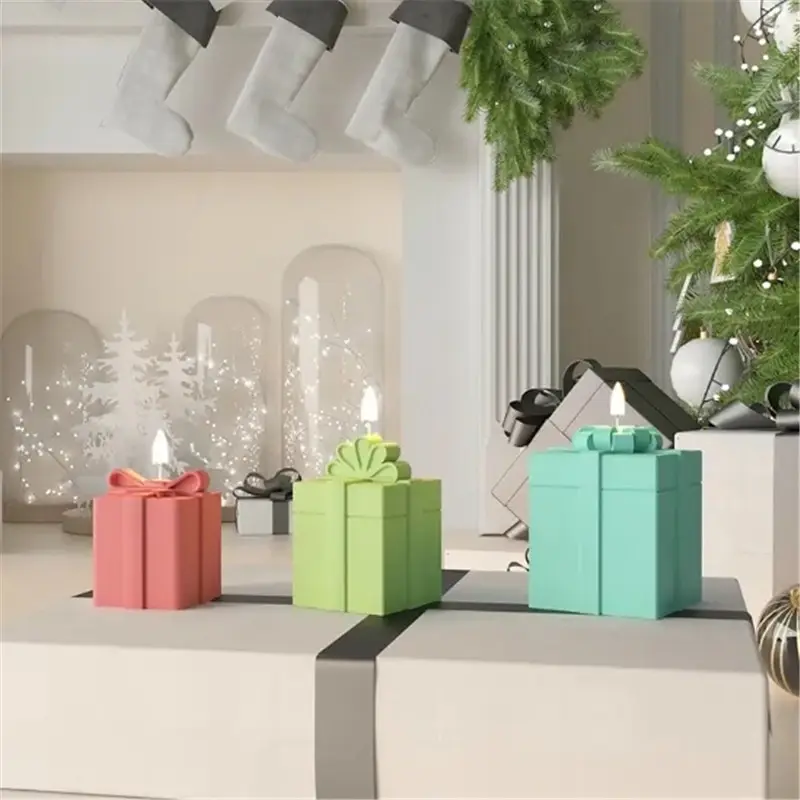 Y1768 DIY caja de regalo de Navidad molde de silicona caja de Navidad molde de vela de silicona