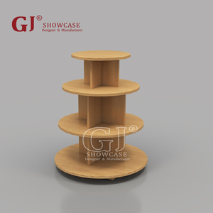 White 4-tier Retail <strong>Table</strong> <strong>Display</strong> Corner Stand <strong>With</strong> Shelves Round <strong>Display</strong> Wood Waterfall <strong>Display</strong> Tower Nesting <strong>Table</strong> - Product Image 1
