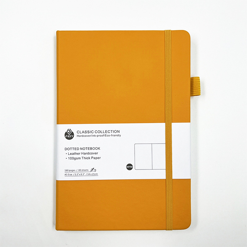 Page intérieure imprimée à pois orange A5