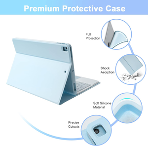 Teclado Bluetooth inalámbrico portátil con TouchPad, funda rígida retroiluminada para iPad, funda para tableta, teclado universal para iPad - Product Image 5