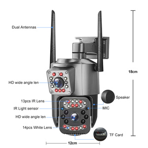 Telecamera di rete esterna 4G di energia solare a infrarossi per visione notturna udibile allarme Loop registrazione Video sensore di CMOS per il rilevamento del movimento - Product Image 6
