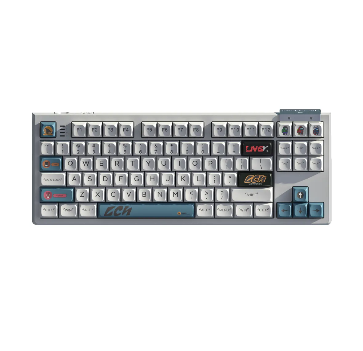 Darmoshark keyboard TKL nirkabel, 87 kunci poros pertukaran panas CNC casing alumunium K6 kit struktur Gasket RGB backlit keyboard barebone