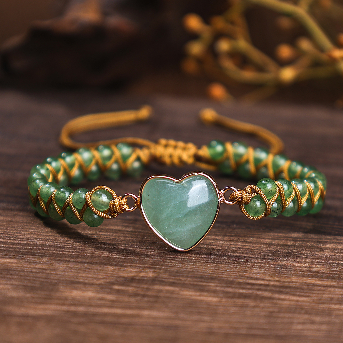 Corazón de aventurina verde