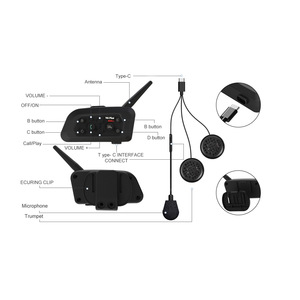 Intercomunicador Bluetooth para motocicleta todo en uno dúplex completo/intercomunicador para motocicleta - Product Image 6