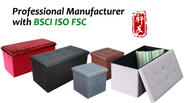 new design  Ottoman Storage and pouf chair easy collapsible stool