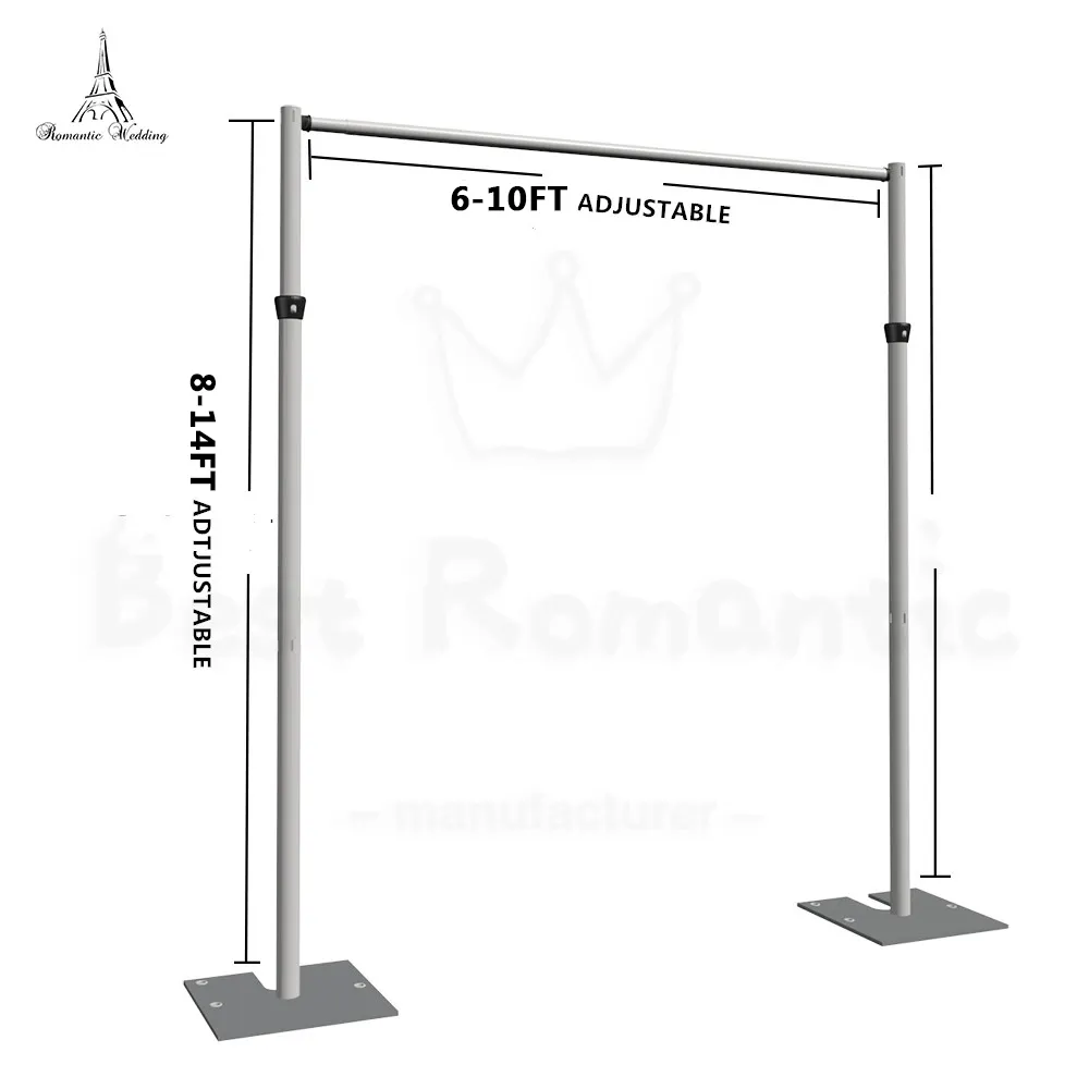 결혼식 행사를위한 14ft x 10ft 웨딩 배경 무대 장식 파이프 및 드레이프 배경 스탠드