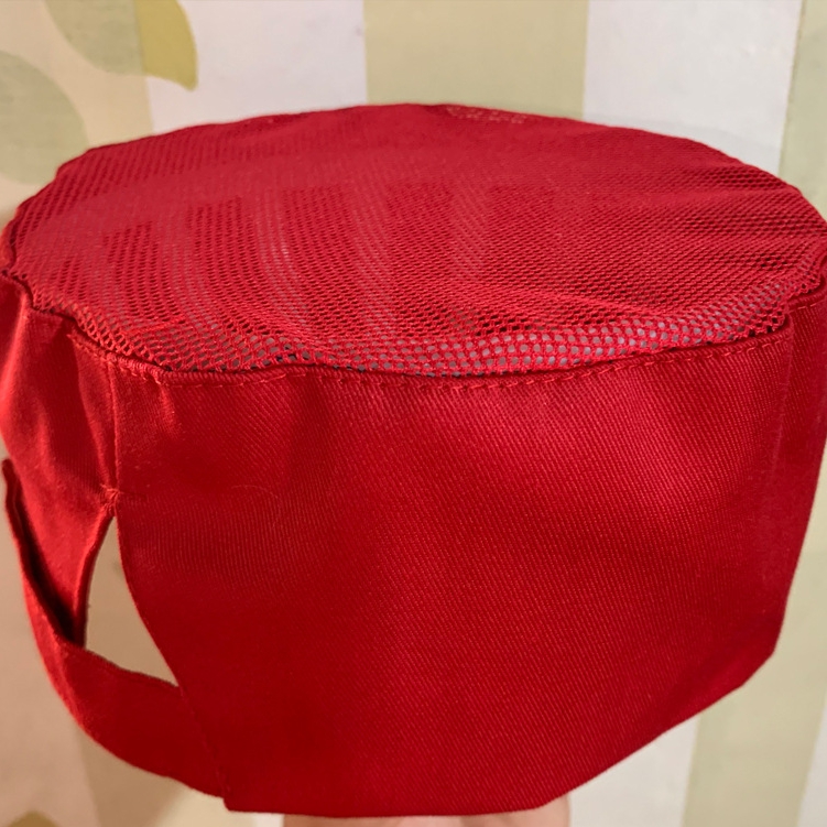 Fermeture auto-agrippante en maille fine rouge