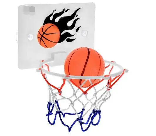 Mainan Hoop Basket, Desktop Game Kantor Kamar Mandi Toilet Slam Dunk Gadget dengan Pompa dan 2 Bola untuk Pecinta Basket Anak Laki-laki Perempuan