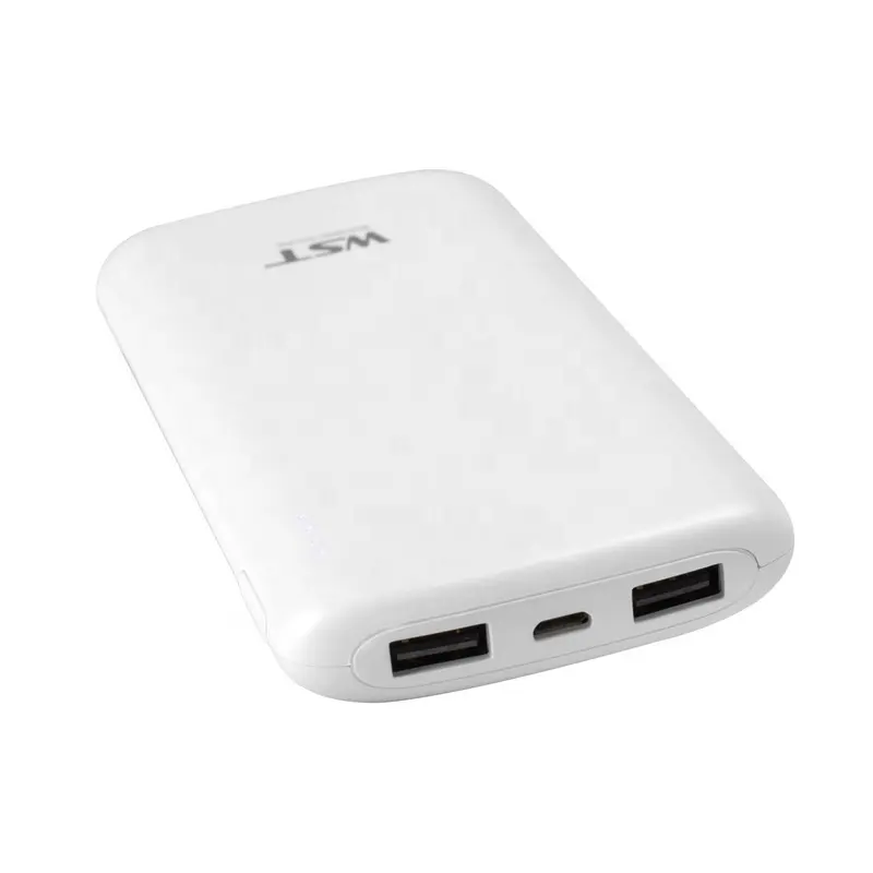 WST 10000mah powerbank micro usb entrada dual usb saída granel comprar banco de potência para telefones celulares