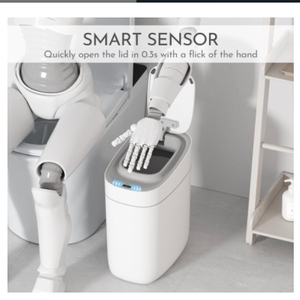 Kapak sensörü ile otomatik banyo çöp tenekesi çöp kutusu 9L dar plastik çöp kutusu mutfak su geçirmez hareket sensörlü çöp kovası çöp kutusu - Product Image 5