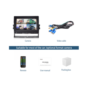 Monitor LCD TFT de 7 pulgadas para monitoreo de autobuses de camiones, pantalla dividida, sistema de cámara de 4 canales - Product Image 6
