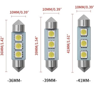 Çift İpucu 5050 LED tavan ışığı arabalar için 3-Color 3SMD 36mm39mm41mm arka kutu ışık 12v/24v otomatik LED çubuk dur işık yeni durum - Product Image 2