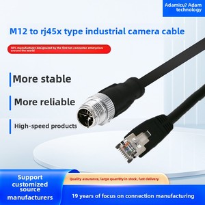 Cable de sensor flexible industrial de 8 núcleos M12 RJ45X, Cable disparador de red Gigabit de 8 pines, terminales de cobre de 4 pines para conexión