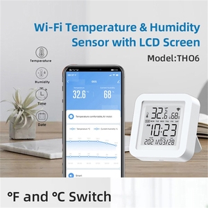 TH06 дистанционное управление через приложение Tuya Smart Home Wifi цифровой датчик температуры и влажности для дома - Product Image 3