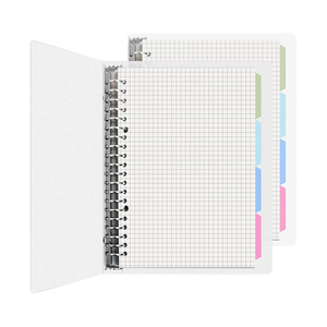 2 uds A5 Graph Grid Paper Clear Cover Notebook con carpeta de hojas sueltas divisor personalizado Note Book - Product Image 1