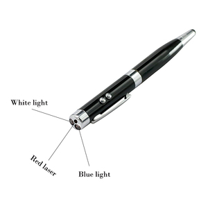 Metall Kugelschreiber Stift form USB-Stick 2.0 16GB Geschenk Pen Drive mit Laserpointer Rot Blau Weiß Licht USB Memory Stick - Product Image 4