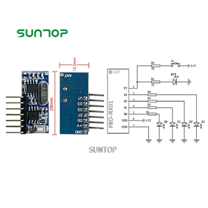 433 MHz HF-Sender-und Empfänger modul Drahtloser Schalter 4-Kanal-Ausgangssteuerschalter Fern relais - Product Image 5
