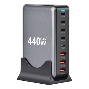 2024 yeni ürünler 440W çok girişli şarj cihazı 8-port USB PD şarj hızlı şarj 3.0 USB tip C hızlı şarj mobil USB dock şarj - Product Image 1