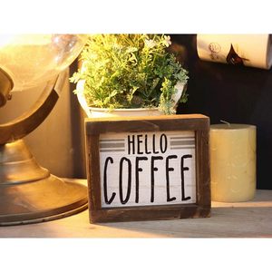Parisloft Hello ป้ายกล่องไม้สำหรับตกแต่งห้องครัวบาร์กาแฟป้ายกาแฟทำจากไม้แนวชนบทใช้ในฟาร์มแบบอิสระ - Product Image 5