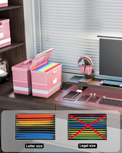 Caja organizadora de archivos de PP ignífuga portátil con tapas y cerradura, Asa organizadora de carpetas de PP A4 para organizar documentos importantes - Product Image 3