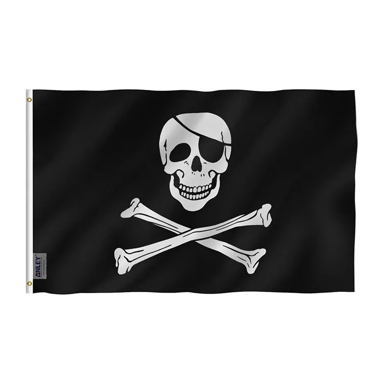 Top seller impermeable al por mayor soporte de caña de apoyo pequeñas banderas de barco personalizadas divertidas, Bandera de seguridad de barco, Bandera de Barco Pirata