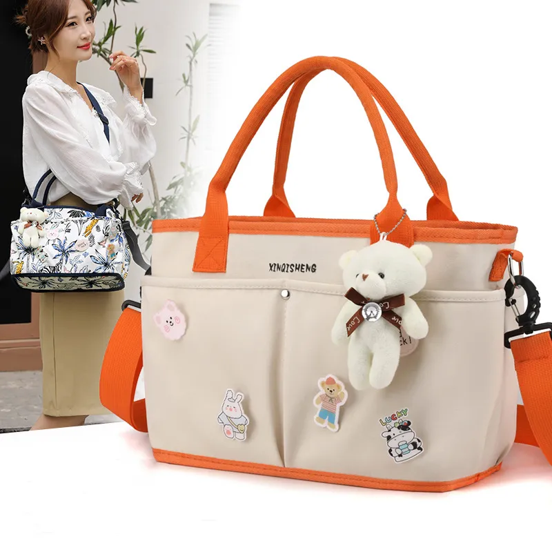 Borsa per mamma portatile multifunzionale alla moda borsa a tracolla per bambini di grande capacità pacchetto leggero per mamma