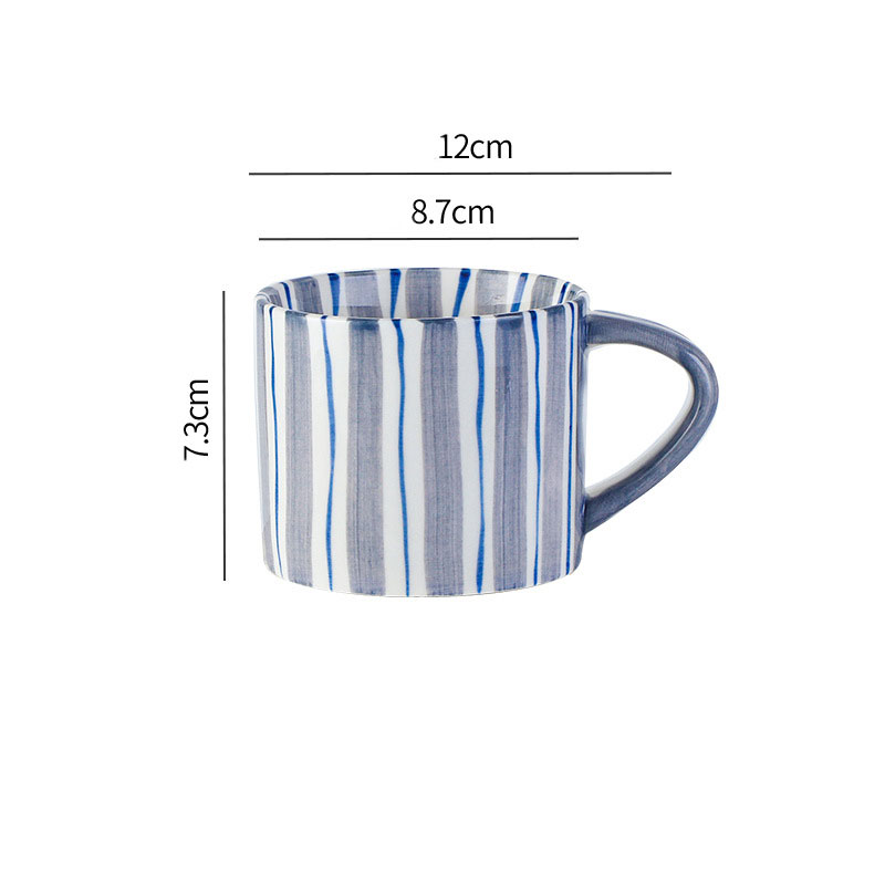 Taza individual con rayas azules nórdicas