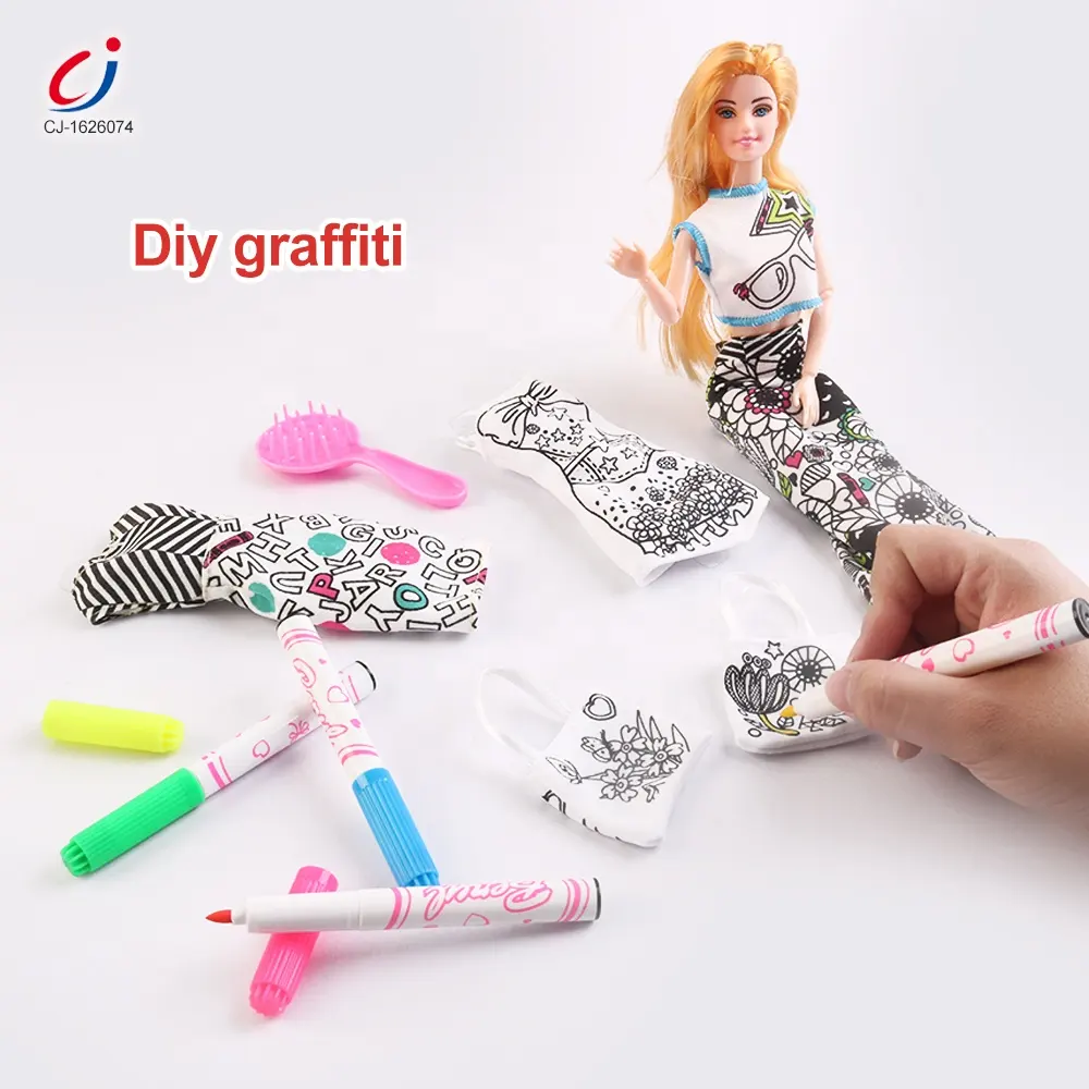 Plastic fashional beauty set dress up baby doll games