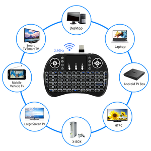 Teclado inalámbrico i8 Mini, 2,4 Ghz, retroiluminado, 7 colores, ruso, inglés, 3 colores, Air Mouse con mando a distancia Touchpad - Product Image 1