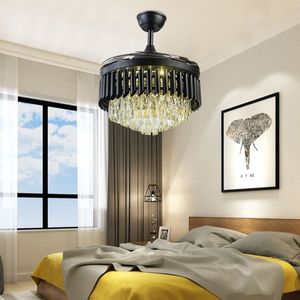 可调光隐形伸缩式吊灯LED风扇户外和遥控低瓦不锈钢吊扇带灯 - Product Image 6