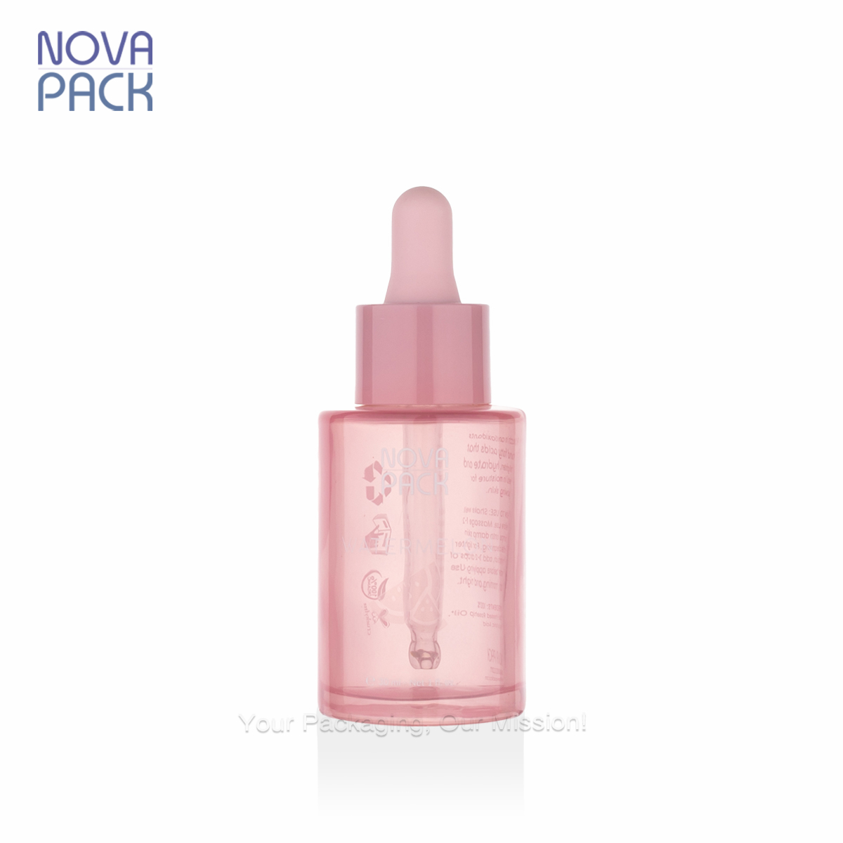 ขวดสีชมพู + หลอดหยดสีชมพู