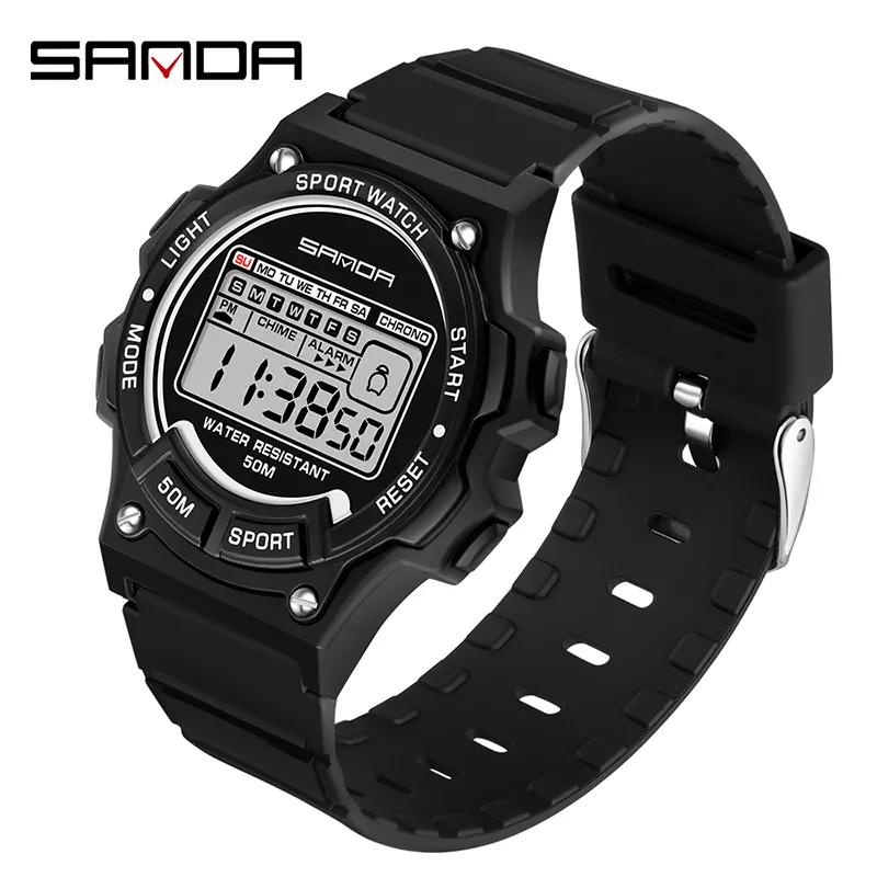 Sanda-relojes digitales para mujer, de pulsera, luminosos, resistentes al agua, LED, electrónicos, deportivos, para chicas, 6020