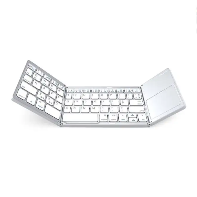 Tableta portátil con tres pliegues y panel táctil, mini teclado inalámbrico BT B033