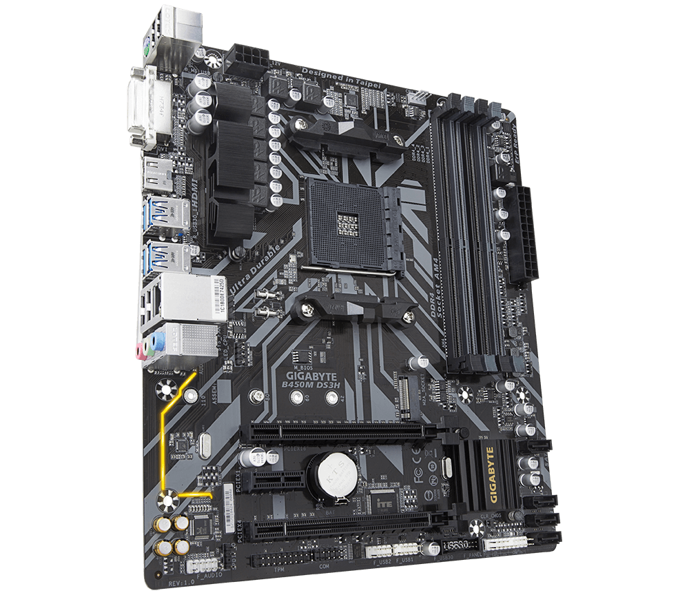 ASUS/GA/MSI B450M avec 4 emplacements RAM