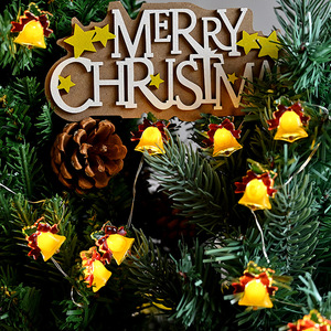Factory outlet Natal ornamento sinos padrão cobre fio <span class=keywords><strong>String</strong></span> luzes para casa decoração ao ar livre