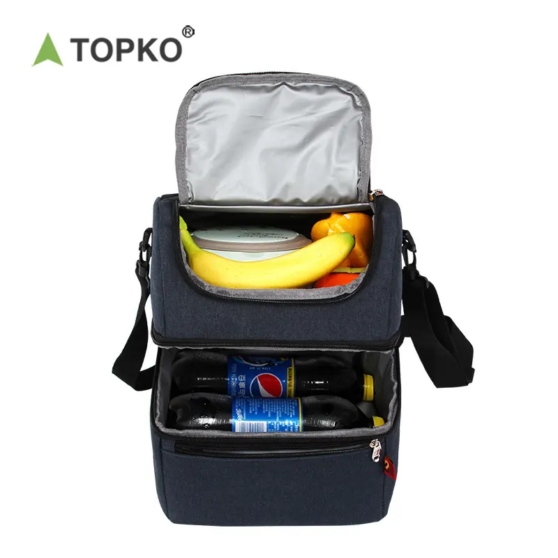 TOPKO-bolsa de hielo refrigerada para exteriores, lonchera de gran capacidad, doble capa, preservación de calor y mantenimiento fresco, impermeable