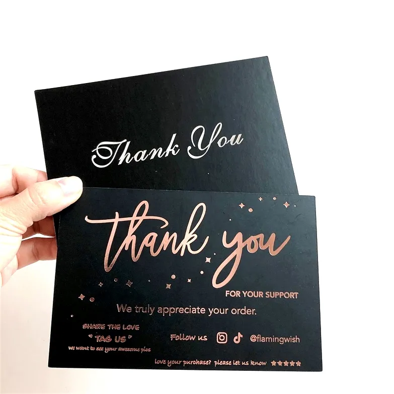 Ucuz özel teşekkür kartı işletmeler için tebrik kartı ile Logo teşekkür ederim kart baskı