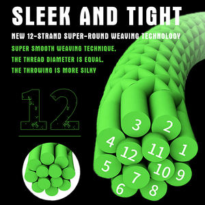 12 Straïde Aangesloten Spoelen Gevlochten Pe Lijn 1000M 12x Slijtvaste Zoetwater Zoutwater Vissen Multifilament Lijn - Product Image 3