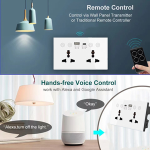 YUESHAPE Tuya Smart ZigBee Power Statistical <strong>Socket</strong> 20A <strong>With</strong> <strong>USB</strong> Type c Glass Panel <strong>Multi</strong> <strong>Functional</strong> Double WiFi Smart <strong>Socket</strong>
