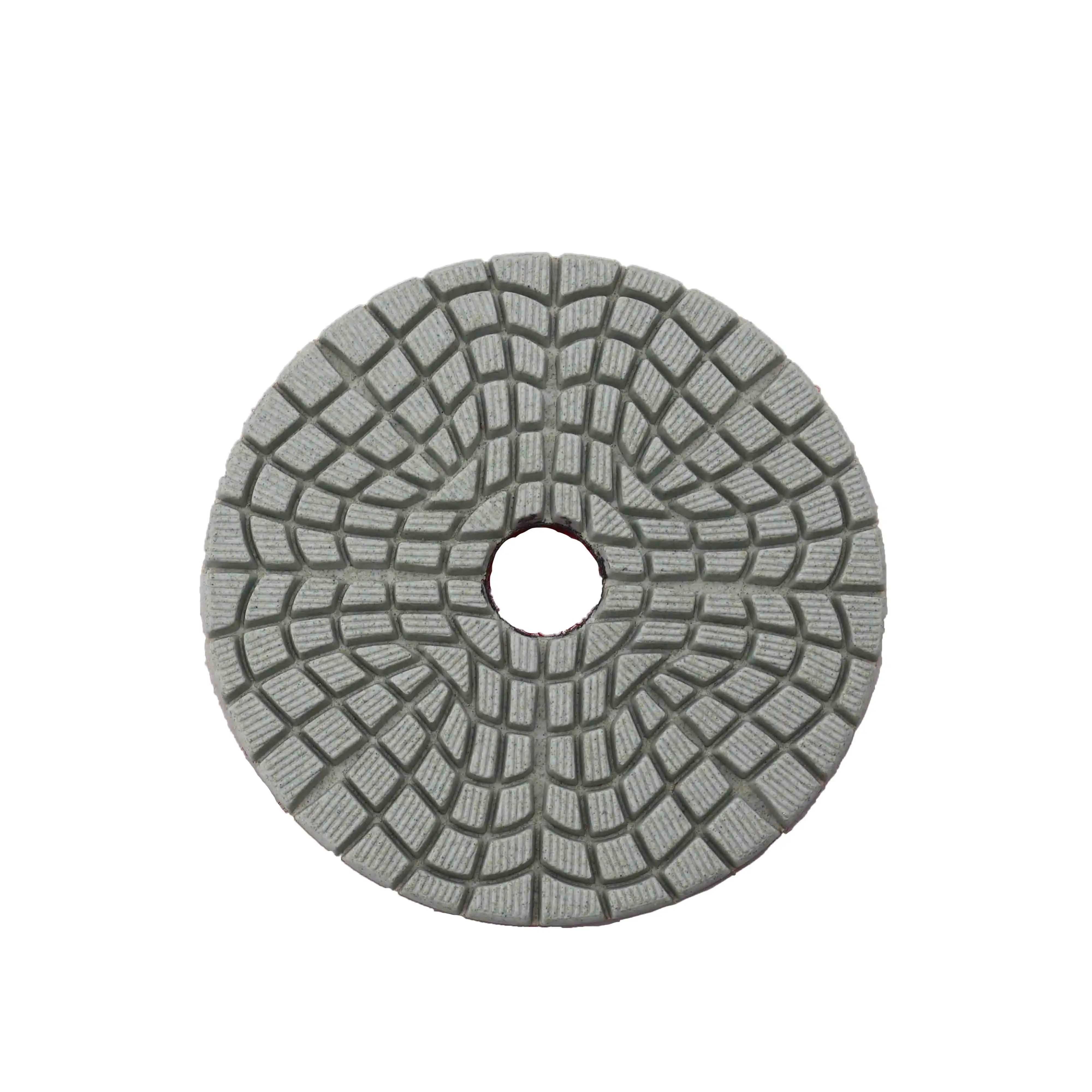 Fullux 100mm White Radia 3 Step Dry Polishing Pad Diamond Pad for Polishing Granite Marble Stone Slab Tile