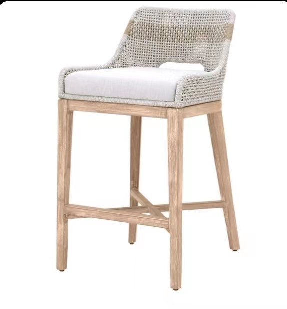 Silla de bar de ratán bicolor