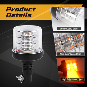 สีเหลืองอําพันสีแดงสีเขียว LED Beacon คําเตือนกระพริบหมุน forTractor รถบรรทุกไฟฉุกเฉิน 12-24V - Product Image 2
